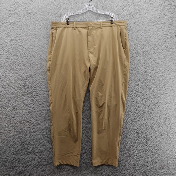 Fabletics The Only Pants Classic Fit 42x32 Brown Men Athleisure Lightweight Flex - Picture 1 of 12